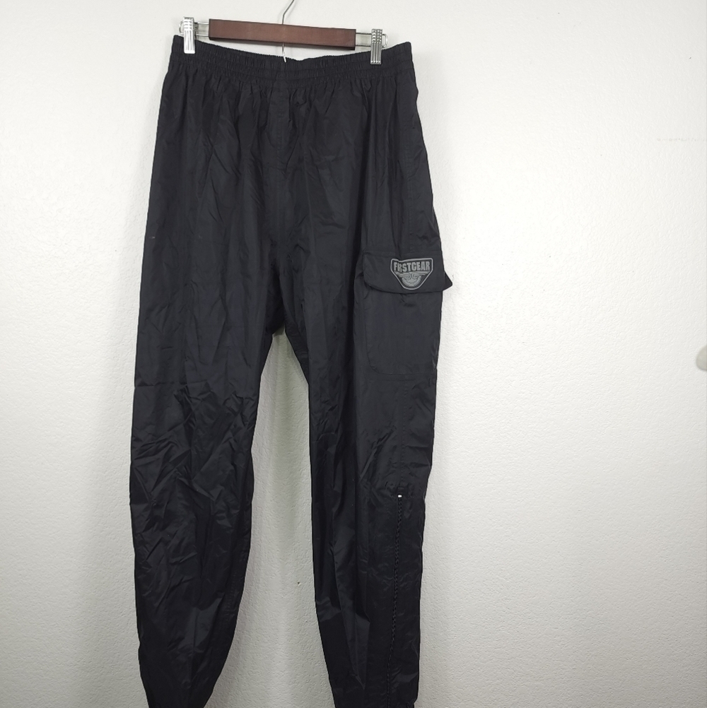 First Gear Black Mens Motorcycle Pants Size L